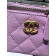 Chanel clutch with Chain Grained Calfskin Gold Metal AP3203 A