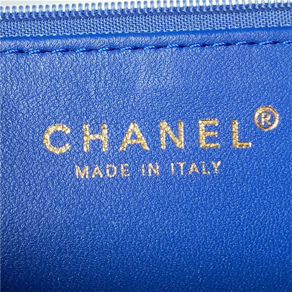 Chanel FLAP BAG AS3791 Fabric & Gold-Tone Metal Blue High