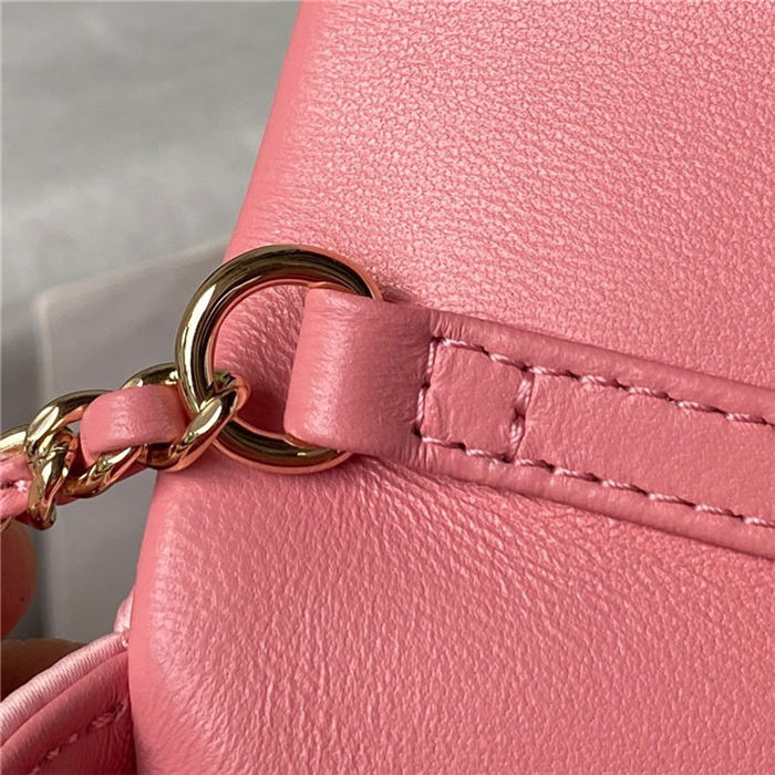 Chanel FLAP BAG AS3791 Fabric & Gold-Tone Metal Pink High