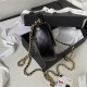 Chanel FLAP BAG With Top Handle AP3367 Shiny Aged Calfskin & Gold-Tone Metal Black High