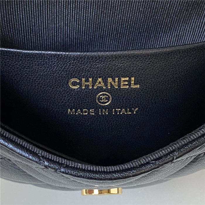 Chanel CLUTCH WITH CHAIN AP3378 Shiny Aged Calfskin & Gold-Tone Metal Black High