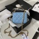 Chanel CLUTCH WITH CHAIN Grained Calfskin Enamel & Gold-Tone Metal AP2758 A