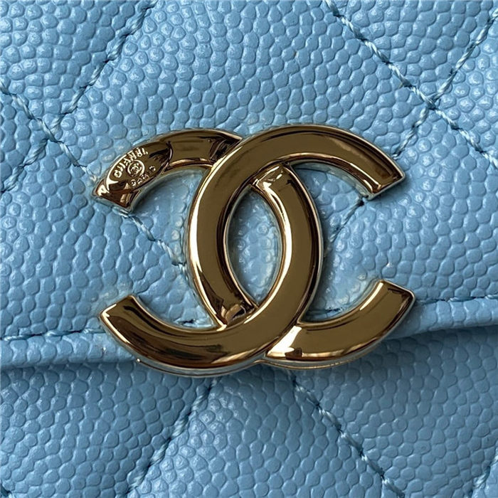 Chanel CLUTCH WITH CHAIN Grained Calfskin Enamel & Gold-Tone Metal AP2758 A