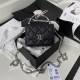 Chanel CLUTCH WITH CHAIN Grained Calfskin Enamel & Silver-Tone Metal AP2758 A