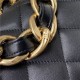 LARGE FLAP BAG AS3215 Lambskin & Gold-Tone Metal Black A