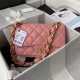 LARGE FLAP BAG AS3215 Lambskin & Gold-Tone Metal Pink A