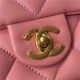 LARGE FLAP BAG AS3215 Lambskin & Gold-Tone Metal Pink A