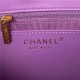 LARGE FLAP BAG AS3215 Lambskin & Gold-Tone Metal Purple A