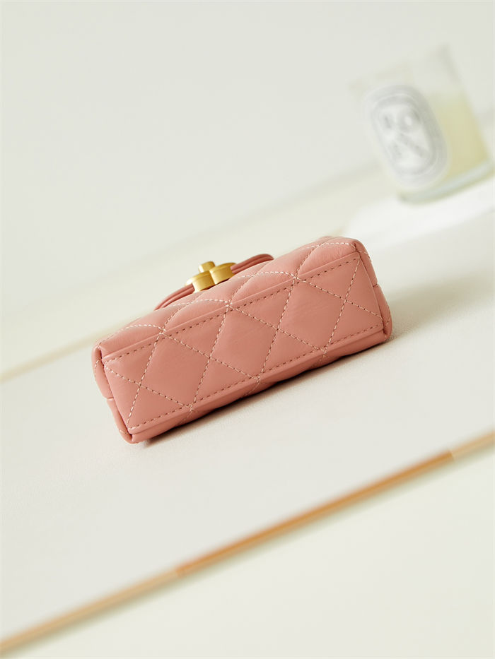 Chanel CLUTCH WITH CHAIN AP3435 Shiny Aged Calfskin & Gold-Tone Metal Pink High