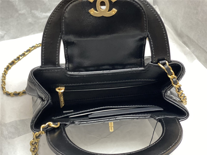 Chanel MINI SHOPPING BAG AS4416 Shiny Aged Calfskin & Gold-Tone Metal Black High