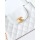 Chanel MINI SHOPPING BAG AS4416 Shiny Aged Calfskin & Gold-Tone Metal White High