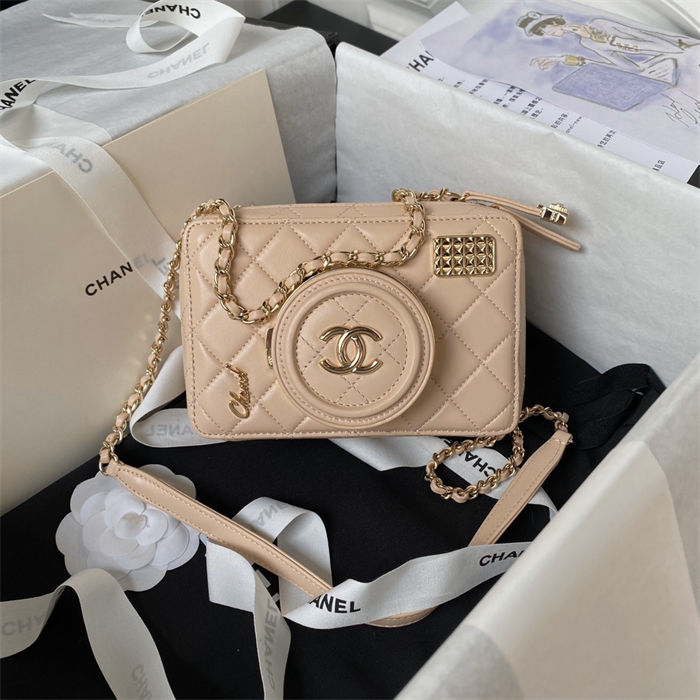 Chanel CAMERA BAG AS4817 Lambskin Beige A