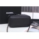 Chanel Vanity with Chain Grained Calfskin Silver Metal Black High