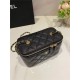 Chanel Vanity with Chain Grained Calfskin Gold Metal Black-II High