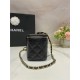 Chanel Vanity with Chain Grained Calfskin Gold Metal Black-II High