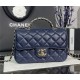 Chanel MINI FLAP BAG With Top Diamond Handle Lambskin & Gold-Tone Metal AS4140 Navy High