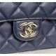 Chanel MINI FLAP BAG With Top Diamond Handle Lambskin & Gold-Tone Metal AS4140 Navy High