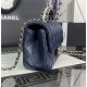 Chanel MINI FLAP BAG With Top Diamond Handle Lambskin & Gold-Tone Metal AS4140 Navy High