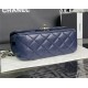 Chanel MINI FLAP BAG With Top Diamond Handle Lambskin & Gold-Tone Metal AS4140 Navy High