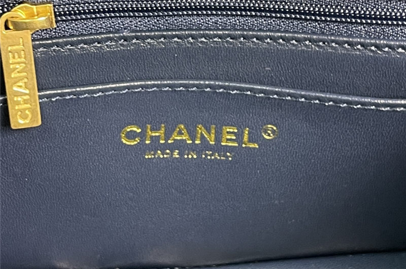 Chanel MINI FLAP BAG With Top Diamond Handle Lambskin & Gold-Tone Metal AS4140 Navy High