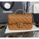 Chanel MINI FLAP BAG With Top Diamond Handle Lambskin & Gold-Tone Metal AS4140 Caramel High