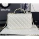 Chanel MINI FLAP BAG With Top Diamond Handle Lambskin & Gold-Tone Metal AS4140 White High