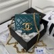 Chanel CLUTCH WITH CHAIN Shiny Lambskin & Gold-Tone Metal AP3854 Olive A