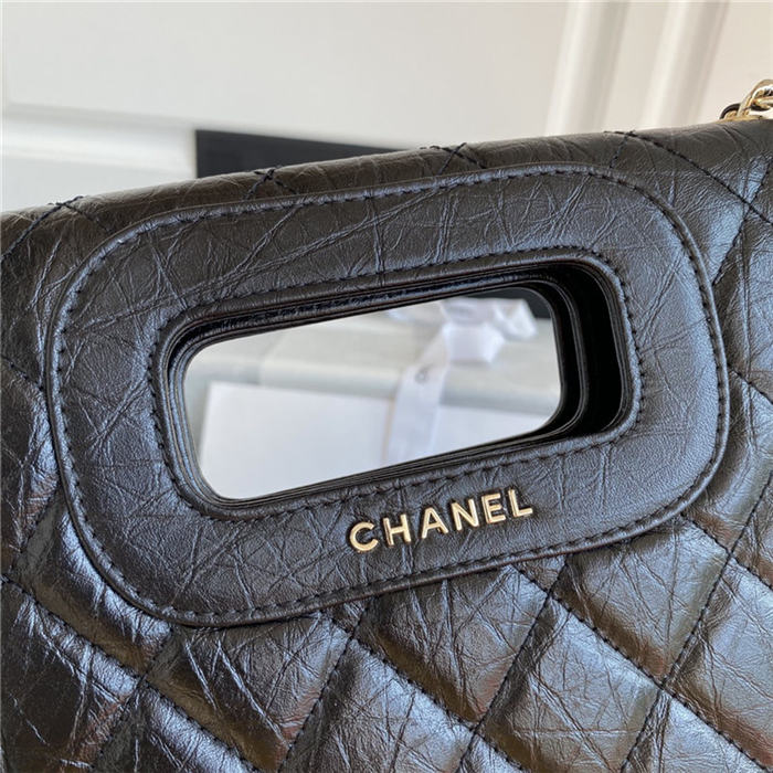 Chanel Handle Flap Bag With Charms Black High