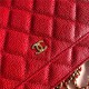 Chanel Wallet on Chain Grained Calfskin Red Gold Metal B