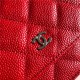 Chanel Wallet on Chain Grained Calfskin Red Silver Metal B