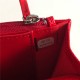 Classic Wallet on Chain A33814 Grained Calfskin Red Silver Metal B