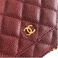 Chanel Wallet on Chain Grained Calfskin Burgundy Gold Metal B