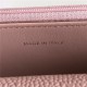 Classic Wallet on Chain A33814 Grained Calfskin Pink Gold Metal B