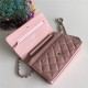 Chanel Wallet on Chain Grained Calfskin Pink Silver Metal B