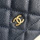 Chanel Wallet on Chain Grained Calfskin Navy Gold Metal B