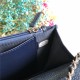 Chanel Wallet on Chain Grained Calfskin Navy Silver Metal B