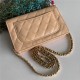 Chanel Wallet on Chain Grained Calfskin Beige Gold Metal B