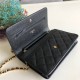 Chanel Wallet on Chain Grained Calfskin Black Gold Metal B