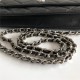 Chanel Wallet on Chain Lambskin Black Silver Metal B