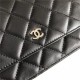 Chanel Wallet on Chain Lambskin Black Silver Metal B