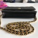 Chanel Wallet on Chain Lambskin Black Gold Metal B