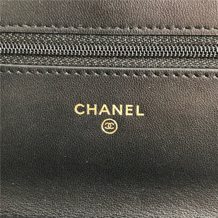 Chanel Wallet on Chain Lambskin Black Gold Metal B