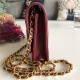 Chanel Wallet on Chain Lambskin Burgundy Gold Metal B