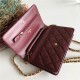 Chanel Wallet on Chain Lambskin Burgundy Gold Metal B