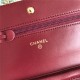 Chanel Wallet on Chain Lambskin Burgundy Gold Metal B