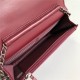 Chanel Wallet on Chain Lambskin Burgundy Silver Metal B