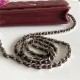 Chanel Wallet on Chain Lambskin Burgundy Silver Metal B