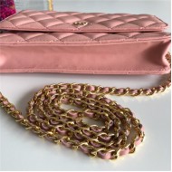 Chanel Wallet on Chain Lambskin Pink Gold Metal B