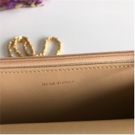 Classic Wallet on Chain A33814 Lambskin Beige Gold Metal B