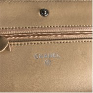 Chanel Wallet on Chain Lambskin Beige Silver Metal B